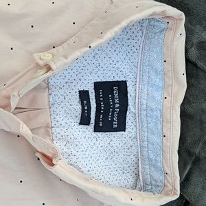 Men's Denim & Flower Slim Fit Button Down Shirt